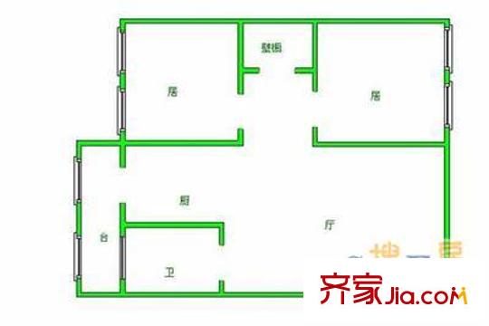 向榮里戶型圖戶型圖 2室1廳1衛(wèi)1廚