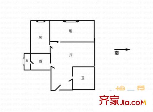 向榮里戶型圖戶型圖 2室2廳1衛(wèi)1廚