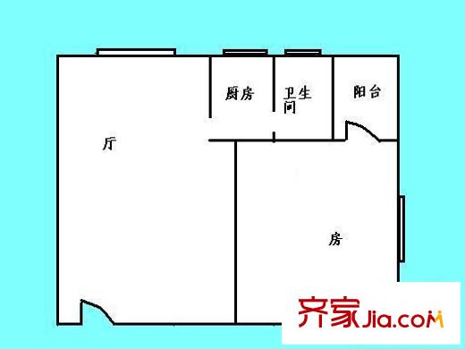金兴花园户型图1室1厅户型图 1室1厅1卫1厨