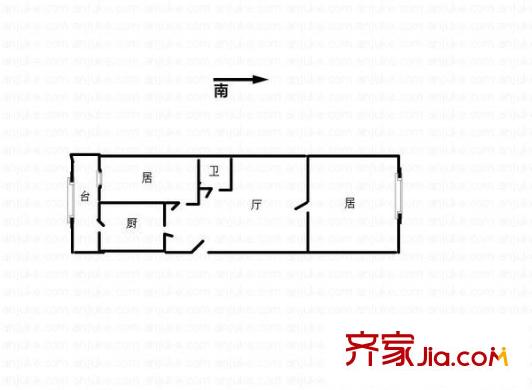 敬重里戶型圖戶型圖 2室2廳1衛(wèi)1廚