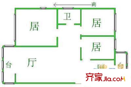 佳寧里戶(hù)型圖戶(hù)型圖 3室1廳1衛(wèi)1廚