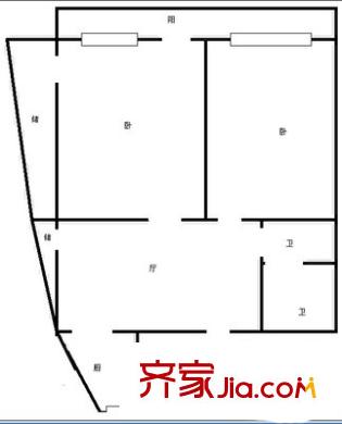 佳寧里戶(hù)型圖戶(hù)型圖 2室1廳2衛(wèi)1廚