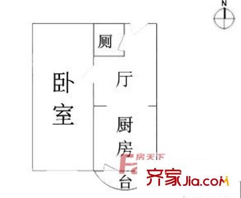 學(xué)湖里戶型圖戶型圖 1室1廳1衛(wèi)1廚