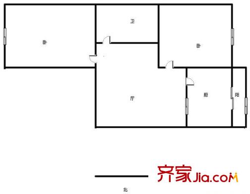 美福園戶型圖戶型圖 2室1廳1衛(wèi)1廚