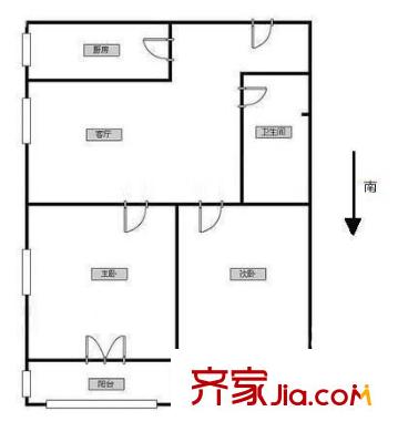 學(xué)湖里戶型圖戶型圖 2室2廳1衛(wèi)1廚