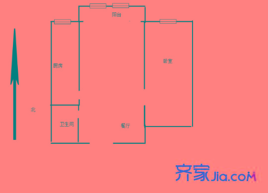 誼城公寓 1室 戶型圖