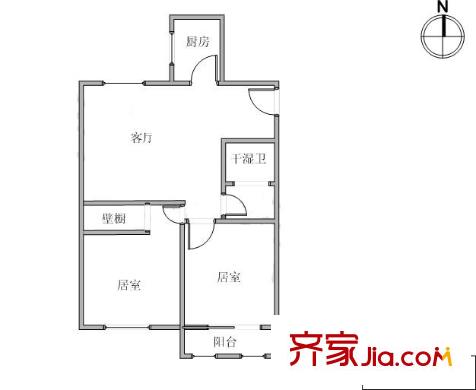 居華里戶型圖戶型圖 2室1廳1衛(wèi)1廚