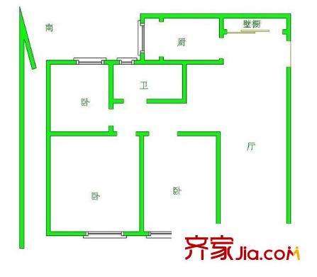美景園戶型圖戶型圖 3室1廳1衛(wèi)1廚
