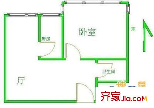 美景園戶型圖戶型圖 1室2廳1衛(wèi)1廚