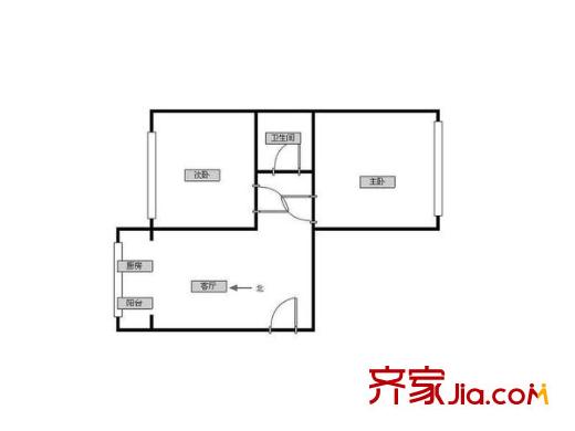美景園戶型圖戶型圖 2室1廳1衛(wèi)1廚