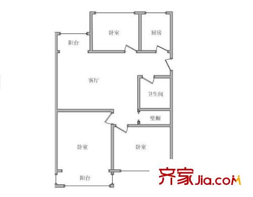 安華里戶型圖戶型圖 3室1廳1衛(wèi)1廚