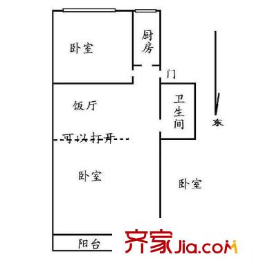 安華里戶型圖戶型圖 2室1廳1衛(wèi)1廚