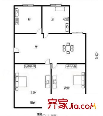 安華里戶型圖戶型圖 2室1廳1衛(wèi)1廚