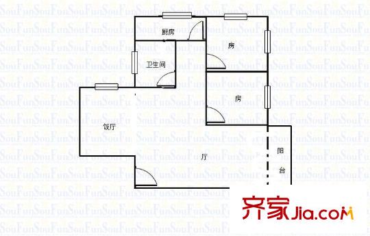 南方花园 2室 户型图