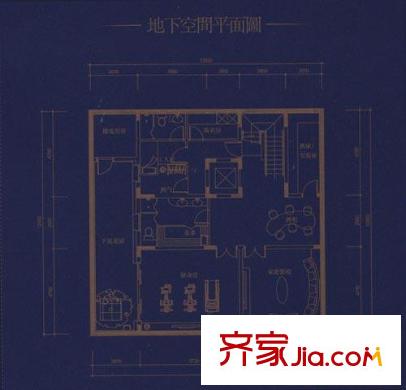 西康路36號(hào)別墅戶型圖B-NO.33,35-40地下空間平面圖 4室2廳3衛(wèi)