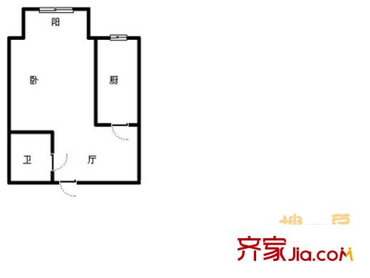 隆鵬公寓戶型圖戶型圖 1室1廳1衛(wèi)1廚