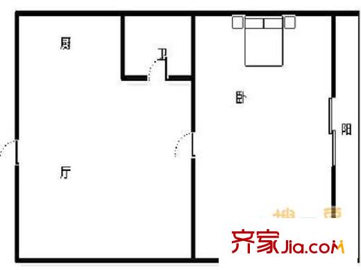 隆鵬公寓戶型圖戶型圖 1室1廳1衛(wèi)1廚