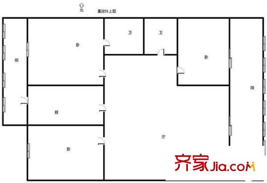 萬榮公寓戶型圖戶型圖 3室2廳2衛(wèi)1廚