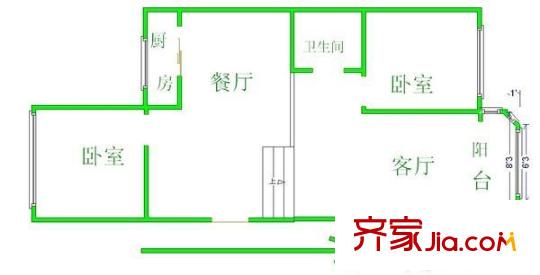 隆鵬公寓戶型圖戶型圖 2室2廳1衛(wèi)1廚