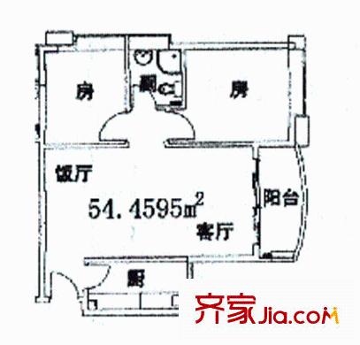 天一新村户型图2室2厅户型图 2室2厅1卫1厨