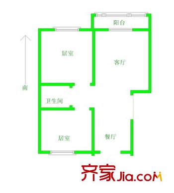 天達里戶型圖戶型圖 2室2廳1衛(wèi)1廚
