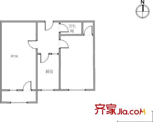 淦江東里戶型圖戶型圖 2室1廳1衛(wèi)1廚