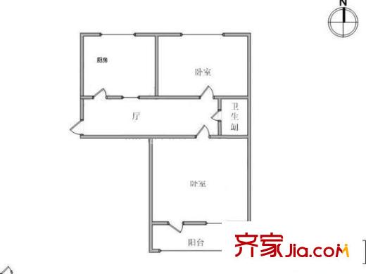 淦江東里戶型圖戶型圖 2室1廳1衛(wèi)1廚
