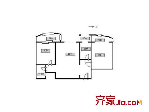 觀景里 2室 戶型圖