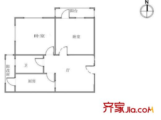 觀景里 2室 戶型圖