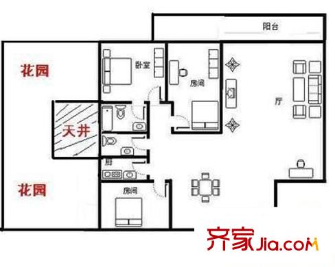 隆基怡苑户型图3室2厅 户型图 3室2厅2卫1厨
