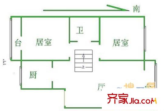 純美公寓戶型圖戶型圖 2室2廳1衛(wèi)1廚