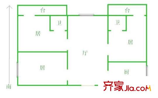 純美公寓 3室 戶型圖