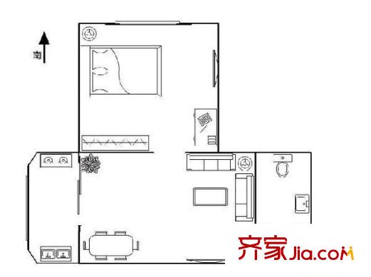 鶴園北里戶型圖戶型圖 1室1廳1衛(wèi)