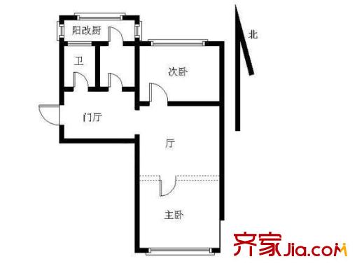 鶴園北里 2室 戶型圖