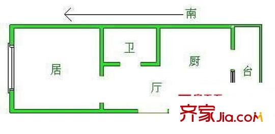 鶴園北里戶型圖戶型圖 1室1廳1衛(wèi)1廚