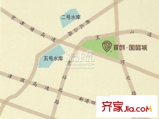 首創(chuàng)國際城交通圖