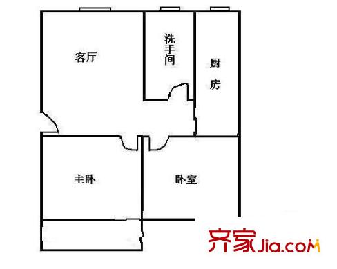 羊城苑 2室 户型图
