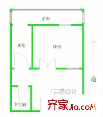 寶瀾園戶型圖戶型圖 1室1廳1衛(wèi)1廚