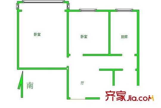 西青道樓 2室 戶型圖