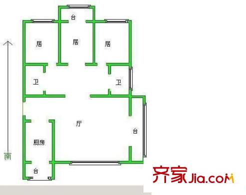 植園里 3室 戶型圖
