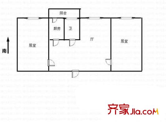植園里戶型圖戶型圖 2室1廳1衛(wèi)1廚