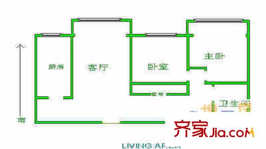 鴻泰花園 3室 戶型圖