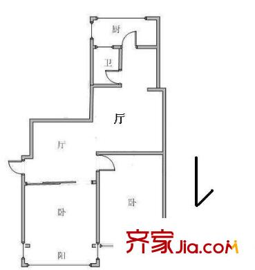 南開金禧園戶型圖戶型圖 2室2廳1衛(wèi)1廚