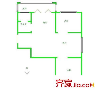 南開金禧園戶型圖戶型圖 2室2廳1衛(wèi)1廚