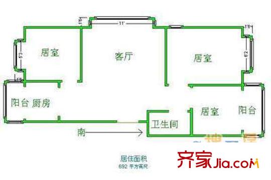 佳園新里戶型圖戶型圖 3室1廳1衛(wèi)1廚