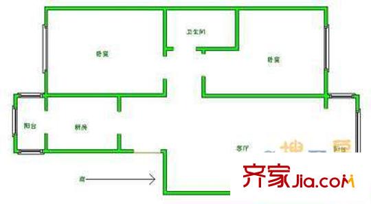 佳園新里戶型圖戶型圖 2室1廳1衛(wèi)1廚