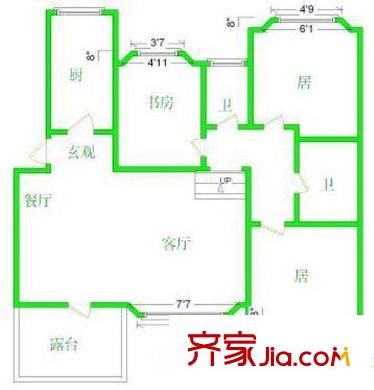 永基花園戶型圖戶型圖 3室