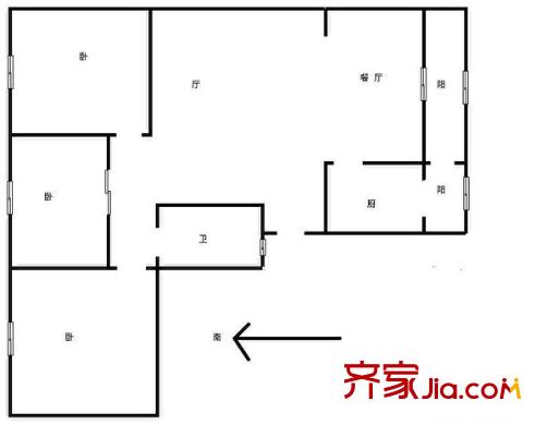 金康園戶型圖戶型圖 3室2廳1衛(wèi)1廚