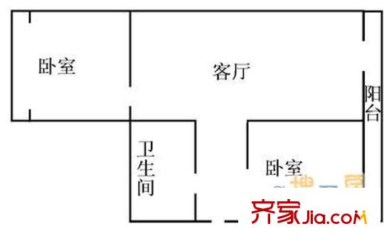 金康園戶型圖戶型圖 2室1廳1衛(wèi)1廚