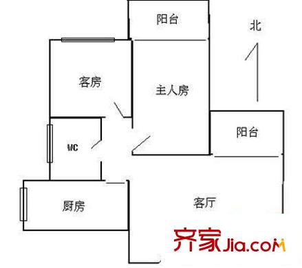 体育西苑户型图2室1厅户型图 2室1厅1卫1厨